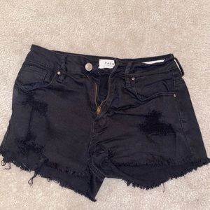 Pacsun Black Ripped Jean Shorts
